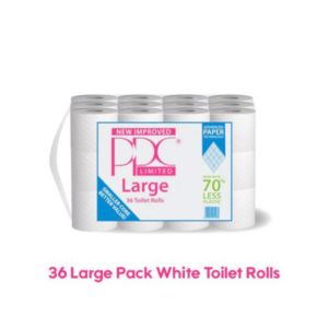 36 Large Pack White Toilet Rolls