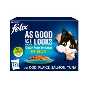 Felix As Good As It Looks Ocean Feasts Fish Selection in Jelly Wet Cat Food